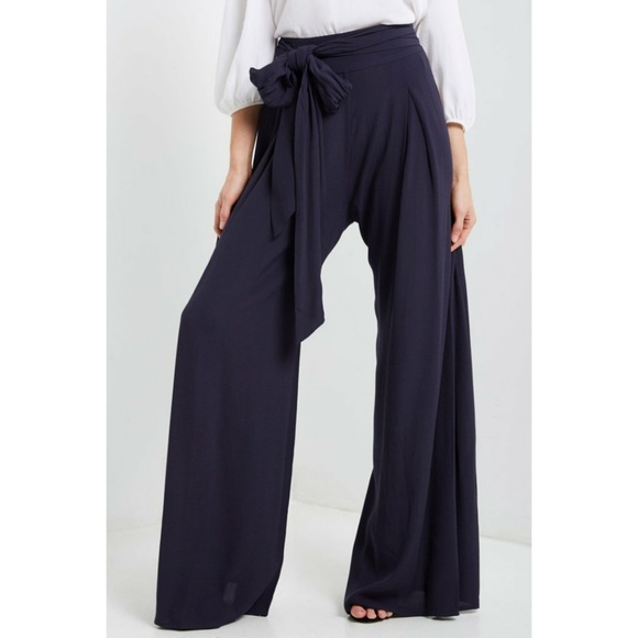 New Gray Tie Wide Leg Palazzo Pant S M L XL - Picture 7 of 8